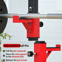 Rack de musculation combiné réglable amélioré avec banc de musculation et support pour barre, barres parallèles pour pompes et entraînement de force