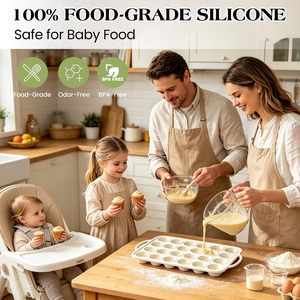 12+24 Cups Silicone Muffin <b>Pans</b> for Baking with Metal Frame - Product Image 6