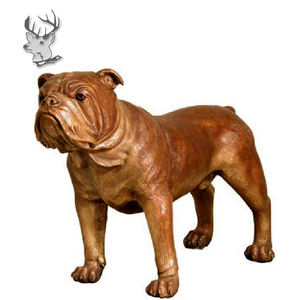 आउटडोर सजावट जीवन आकार धातु पशु मूर्तिकला कांस्य बुलडॉग पीतल कुत्ता - Product Image 2