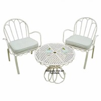 Table et chaise en fer de style européen, design français, pour jardin, balcon, cour, piscine, camping - Mobilier d'extérieur