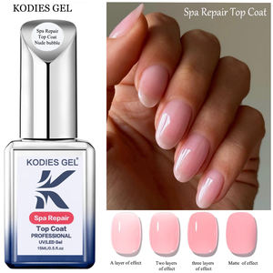 KODIES GEL UV Gel Polish Spa Reparatie Top Jas Geen Veeg Custom Logo Nagellak Private Label OEM Gezonde Roze Melkachtig Witte Finish - Product Image 2