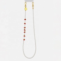 Nouvelle breloque de téléphone, sangle de téléphone pour femme, design chic français avec perles et cerises, cordon bandoulière de 120 cm, personnalisable OEM ODM