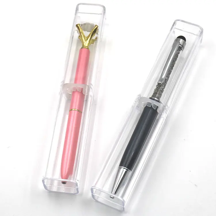 Acrylic Cute Transparent Pen Case for Diamond Crystal Ball Pen for Pencil Cases Gift Packaging