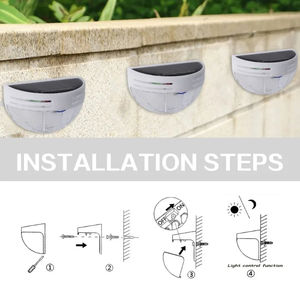 Lampe solaire LED blanc chaud pour marches, allées, escaliers, lumières de jardin extérieures, étanches, décoration de balcon, éclairage de patio, clôture, escalier - Product Image 4