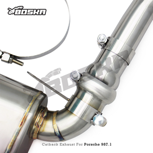 ระบบท่อไอเสีย Boska Catback สำหรับ <span class=keywords><strong>Porsche</strong></span> Boxster/<span class=keywords><strong>Cayman</strong></span> 987.1 <span class=keywords><strong>2.7</strong></span>/2.9/3.4 ปี <span class=keywords><strong>2008</strong></span>-2012 ผลิตจาก SUS304 พร้อมวาล์วควบคุมเสียง - Product Image 4