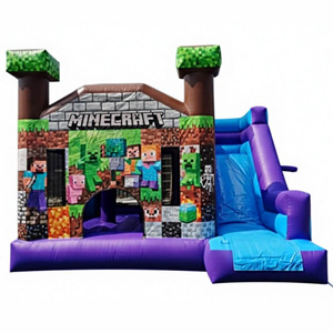 Castillo Inflable Comercial con Tobogán, Diseño de <span class=keywords><strong>Minecraft</strong></span>, de PVC, para Niños - Product Image 4