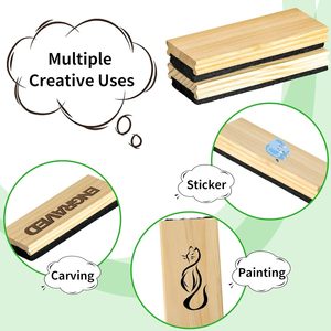 Gomme de <span class=keywords><strong>tableau</strong></span> noir-6 pièces de caoutchouc de panneau de gomme de <span class=keywords><strong>feutre</strong></span> avec manche en bois massif de pin nettoyeur plumeau pour <span class=keywords><strong>tableau</strong></span> noir <span class=keywords><strong>tableau</strong></span> blanc <span class=keywords><strong>craie</strong></span> de - Product Image 3