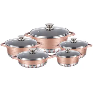 Non Stick Cookware Set Die Cast Aluminum with Ceramic Soup & Stock Pots Metal General Use for Gas and Induction Cooker any Color