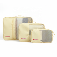 Cubes de compression jaunes personnalisés, lot de 3, cubes de rangement pour voyage, organisateurs de bagages
