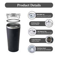 Gobelet à café en acier inoxydable avec couvercle Tasse à café en acier inoxydable pour tasses à café de voyage isolées pour Latte Style simple