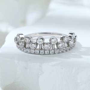 Bagues de fiançailles et de mariage pour femmes en argent sterling 925 massif de luxe, plaquées rhodium, certifiées CMA, pour anniversaire et fête - Product Image 2