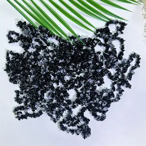 Wholesale Crystal Jewelry Romantic Round Bead Healing Natural Snowflake Obsidian Chips Bracelet For Presents Decoration