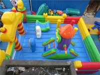 Nouvelle conception de château gonflable amusant Crazy Penguin, château gonflable avec toboggan, château gonflable pour sauter