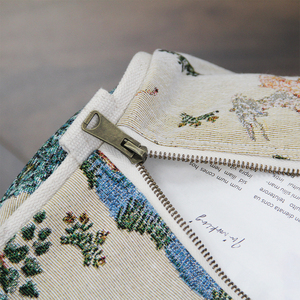 Sac fourre-tout tissé jacquard personnalisé à motif <span class=keywords><strong>arbre</strong></span> botanique, pliable, écologique, pour voyage et <span class=keywords><strong>week</strong></span>-<span class=keywords><strong>end</strong></span>, avec fermeture éclair, usine OEM ODM - Product Image 4
