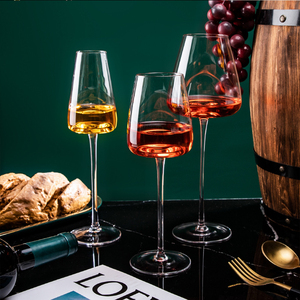 Ensemble de 4 verres à <span class=keywords><strong>vin</strong></span> <span class=keywords><strong>rouge</strong></span> de luxe à long pied, transparents, style moderne personnalisé, sans plomb, cristal unique, couleur bordeaux - Product Image 6
