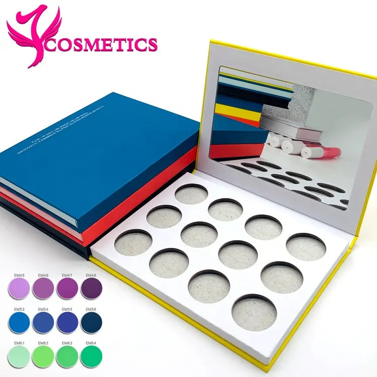 2021 fashion custom 12 pan private label cosmetics makeup cardboard empty eyeshadow palette manufacturer