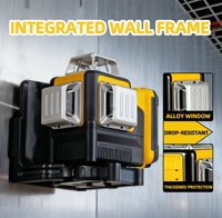 Niveau laser 360° de qualité professionnelle avec batterie au lithium pour la construction et la pose d'images, niveau laser vert 3D 12 lignes