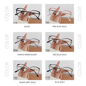 Atacado New Style Eyewear Tendência Customizável Cat Eye Frame Metal Anti Blue Light Blocking Óculos para Homens Mulheres - Product Image 4