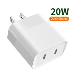 GOOD-SHE 20W double USB C PD chargeur rapide Quick Charge 3.0 chargeur mural 2C
