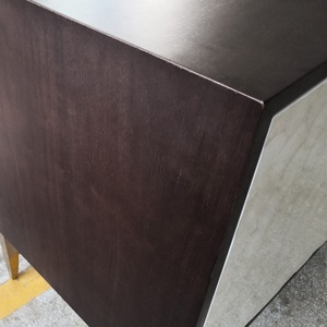 Armadio Da <span class=keywords><strong>Cucina</strong></span> moderna di Disegno Intarsiato Guscio di Colore Bianco con Gambe In Acciaio Inox Armadio - Product Image 6
