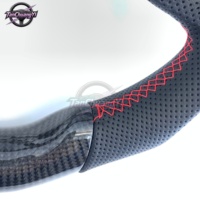 Volante de Coche de Fibra de Carbono 100% Real con Cuero Perforado para Subaru WRX/STI 2008 2009 2010 2011 2012 2013 2014