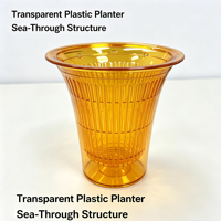 Maceta Moderna Transparente Color Ámbar con Autorriego, Maceta Inteligente con Absorción Automática de Agua para Plantas de Interior