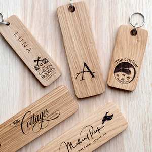 Blancs de porte-clés en bois de hêtre personnalisés pour les projets de bricolage personnalisés et la livraison directe de cadeaux personnalisés - Product Image 2