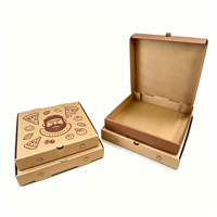 Boîtes à pizza en papier kraft ondulé de qualité alimentaire, personnalisées avec logo, vente en gros OEM, 8 à 20 pouces, pour la livraison de repas à emporter en restaurant.