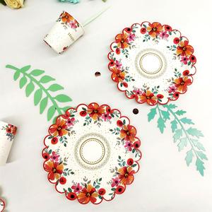 ชุดจานชามกระดาษลายดอกไม้ DAMAI สำหรับงานเลี้ยง งานวันเกิดเด็ก ชุดอุปกรณ์จัดงานเลี้ยงน้ำชา จานกระดาษรูปดอกไม้ ถ้วยกระดาษ - Product Image 2