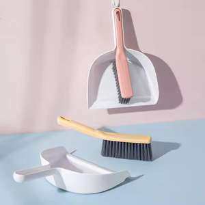 Ensemble balayette et pelle à poussière portable 2-en-1 pour le nettoyage domestique, avec poils doux en PET et en caoutchouc, écologique - Product Image 4