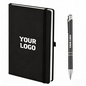 Wholesale Promo Gift Logo Customizable <b>Fancy</b> A5 A6 Pu Leather Hardcover 80 Sheets 160 Pages Business Office <b>Notebook</b> - Product Image 1