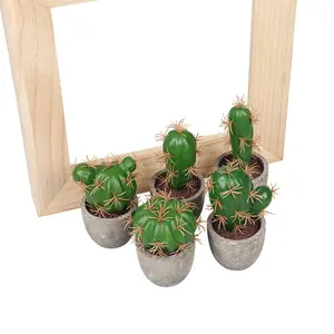 3 Pack Artificial Succulents Cactus Plants In Ceramic Pots Small Faux Succulents Sets Indoor Plants For Home Office Room Decor