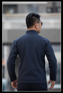 Customized Printed <strong>Waterproof</strong> <strong>Warm</strong> Standing Collar Men's Autumn Casual Softshell Fleece Jacket 300gsm Zipper Closure - Product Image 2