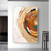 Peinture à l'huile originale, style abstrait Cercle Céleste, technique cuillère à palette, vente en gros, grande taille, directement de l'usine, art écologique
