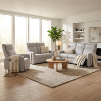 Ensemble de canapés électriques modernes 3+2+1 places en tissu chenille avec massage et télécommande extensible pour salon OEM