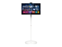 Smart TV portable multifonctionnelle rechargeable de 27 pouces avec système Android Armoire blanche à rétroéclairage LED