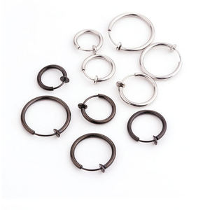 Clip de septum à action printanière sur <span class=keywords><strong>faux</strong></span> cerceaux non perçants <span class=keywords><strong>anneau</strong></span> de cerceau de nez pour oreilles de lèvre - Product Image 4