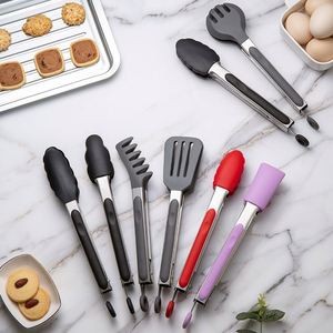 Pinces à nourriture en silicone antidérapantes, ustensile de cuisine, pinces à nourriture pour barbecue, cuisson et grillades - Product Image 2