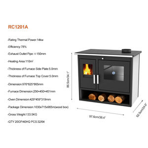 RC1201A Poêle à <span class=keywords><strong>bois</strong></span> durable en acier avec four et plaque de cuisson Poêle à <span class=keywords><strong>bois</strong></span> pour cuisiner et chauffer Stufa <span class=keywords><strong>a</strong></span> Legna - Product Image 3