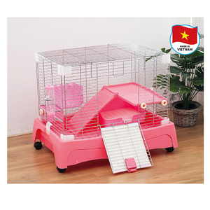 Cage pour petits animaux de luxe, fabriquée au Vietnam, château pour animaux de compagnie, fournitures pour hamsters, villa, petit château bleu rose en métal, cage pour petits animaux, cage à oiseaux - Product Image 1