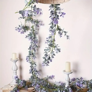 Guirlandes artificielles d'eucalyptus Xi Ye, fleurs en soie, décorations de mariage, types de fleurs mélangés, 110 cm - Product Image 3