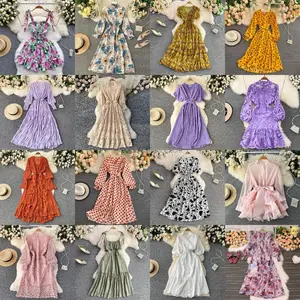 Holesale-ropa de diseñador para mujer, vestido de moda con estampado y rodilla, decoración de primavera y verano 2023