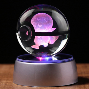 Bola de Cristal con Grabado Láser 3D de <span class=keywords><strong>Pokémon</strong></span> <span class=keywords><strong>Piplup</strong></span>, Pequeña, 50mm 80mm, Pulida, Regalo Empresarial para Graduación, Pascua, Navidad - Product Image 2