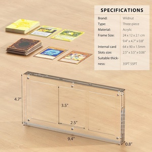 Trong suốt <span class=keywords><strong>Acrylic</strong></span> thẻ hiển thị đứng 35pt TCG ba thẻ khung cho phòng khách phòng ngủ văn phòng bóng chày thể thao Thẻ lưu trữ - Product Image 2