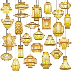 Pastoral Vintage Balcony Restaurant Hanging Lights Wicker Lamp Round Woven Bamboo <b>Rattan</b> <b>Pendant</b> Light - Product Image 5