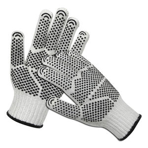 7G elastik bilek manşet İki taraflı PVC noktalı dize örgü Polycotton dokulu eldivenler karşı sıyrıklar ve çizikler - Product Image 2