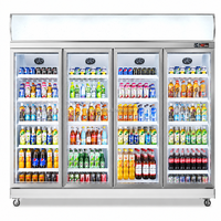Réfrigérateur de boissons pour merchandising, 5 niveaux, en verre, élégant, en aluminium, pour supermarché, vente en gros |   FCV12-250