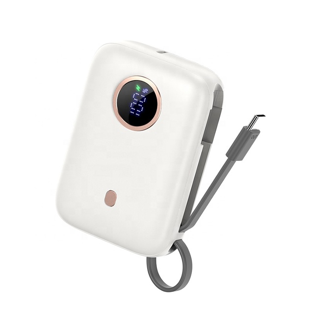 WST Factory OEM Portable 10000mAh Power Bank PD 20W Mini Powerbank External Battery Fast Charging Power Bank with Type-C Cable