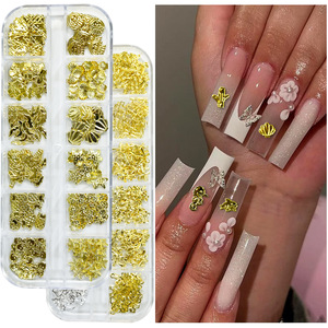 Décorations 3D pour ongles : Rivets métalliques, étoiles, coquillages, garnitures en résine, accessoires de <span class=keywords><strong>manucure</strong></span> DIY en vrac avec logo personnalisé - Product Image 2