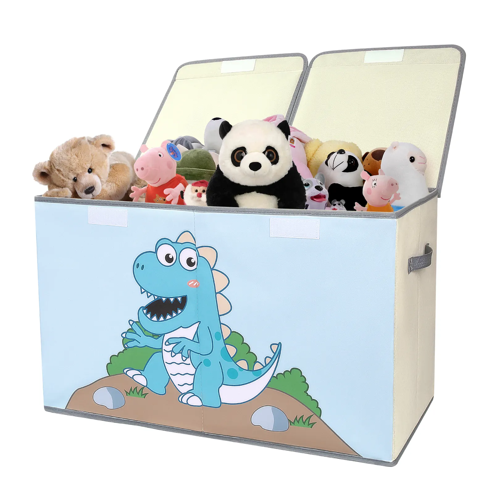 high quality fabric dinosaur organizer drawer with lids baby toy book storage carton box